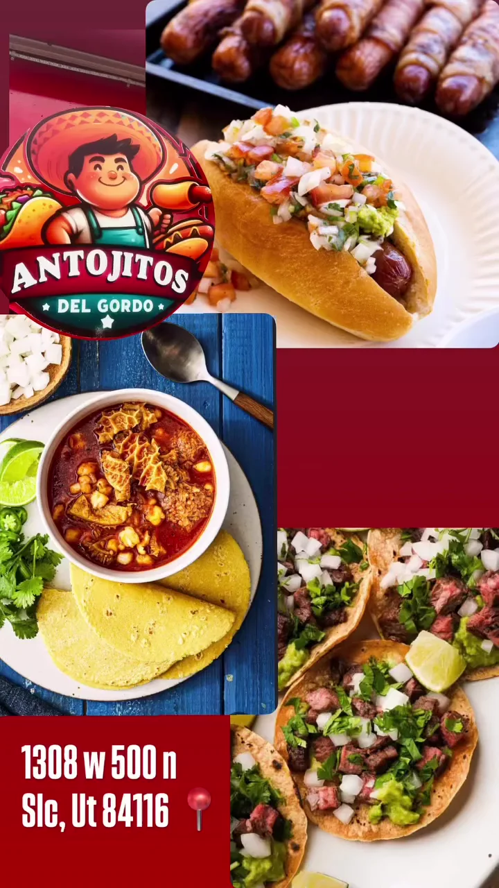 Antojitos del Gordo logo and food collage
