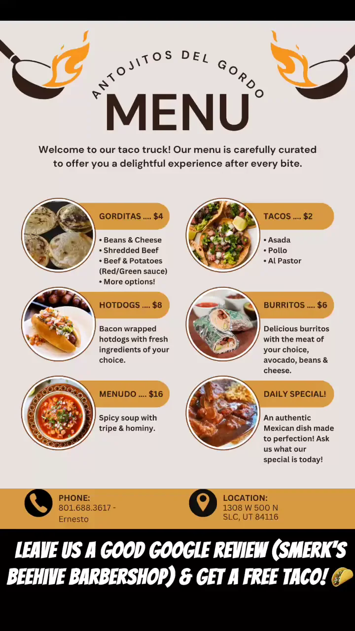 Antojitos menu graphic